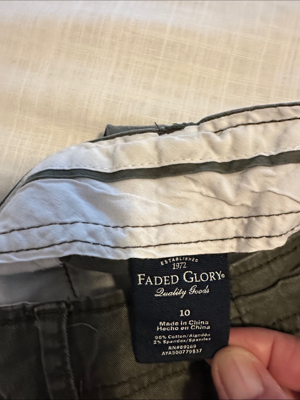2 pair bundle Faded Glory green Women's Shorts  and White NY Co. - Picture 2 of 3